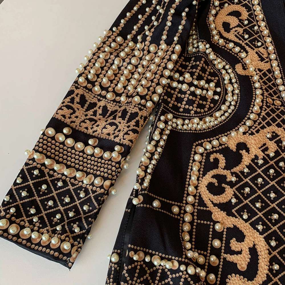 Pearl-Embellished Statement Blazer Dress - Chiccharm