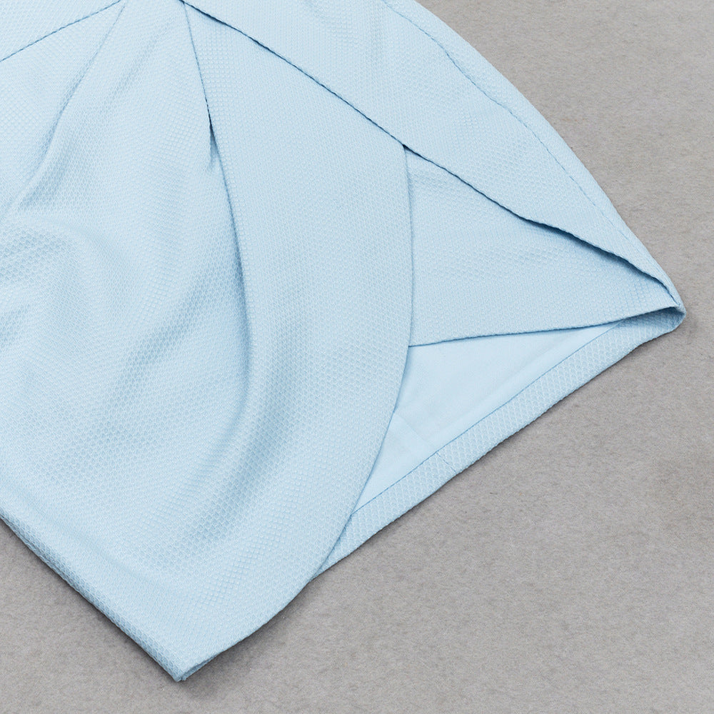 Puff Sleeve Crop Top and Wrap Skirt Set - Chiccharm