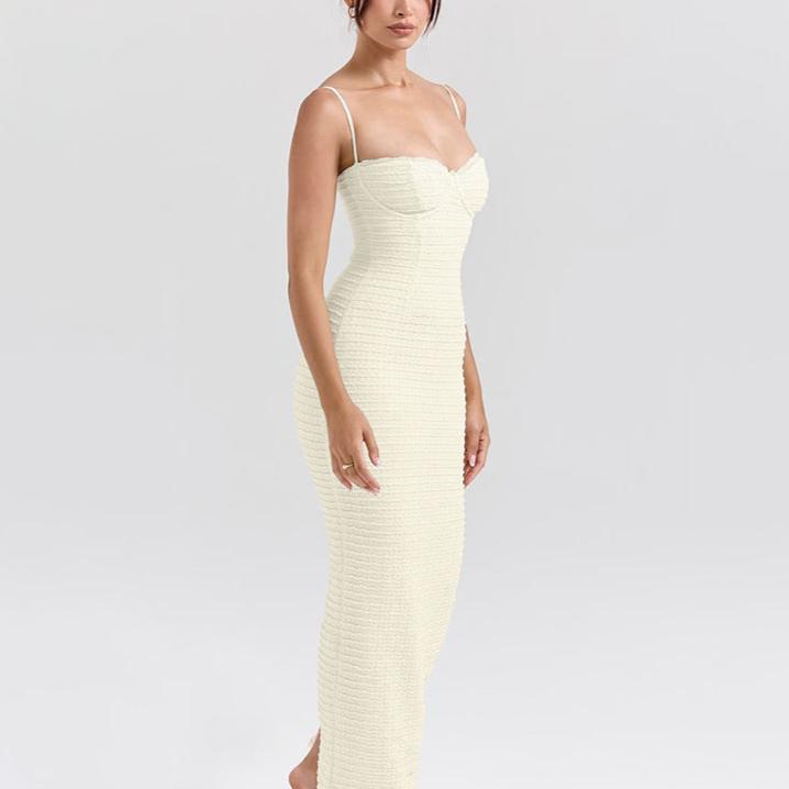 Textured Bodycon Maxi Dress