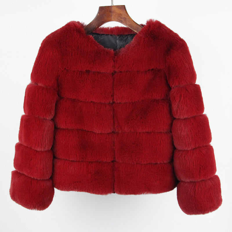 Elegant Fox Faux Fur Coat