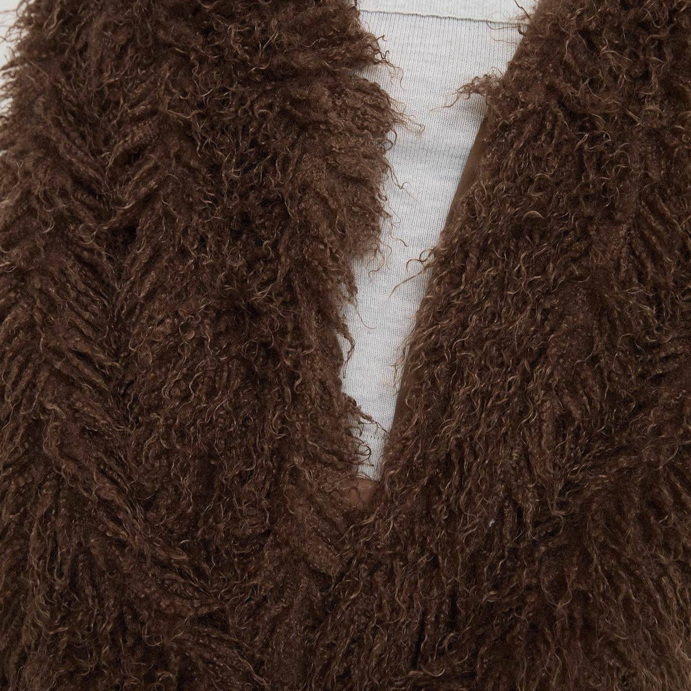 Textured Faux Fur Coat