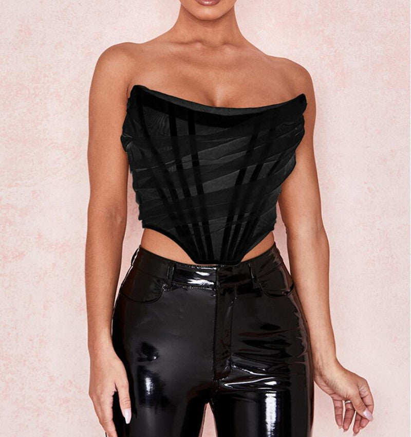 Strapless Mesh Corset Top