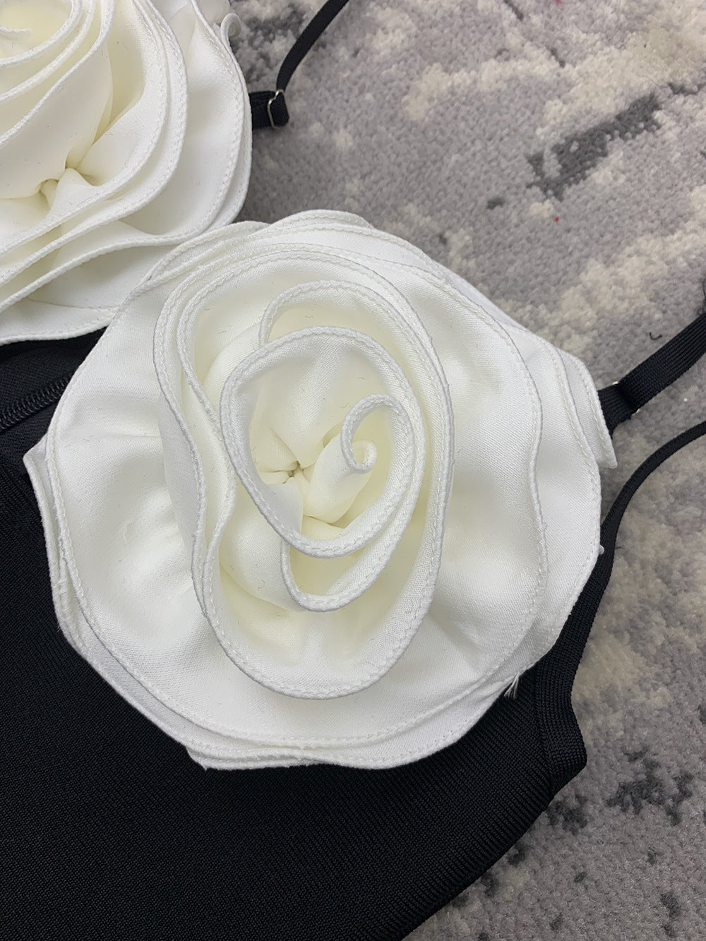 Floral-appliqué maxi dress