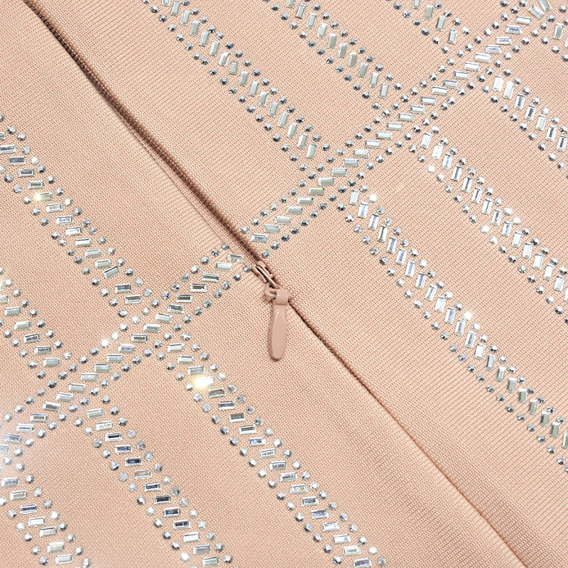 Strapless Fringe Detail Beaded Dress