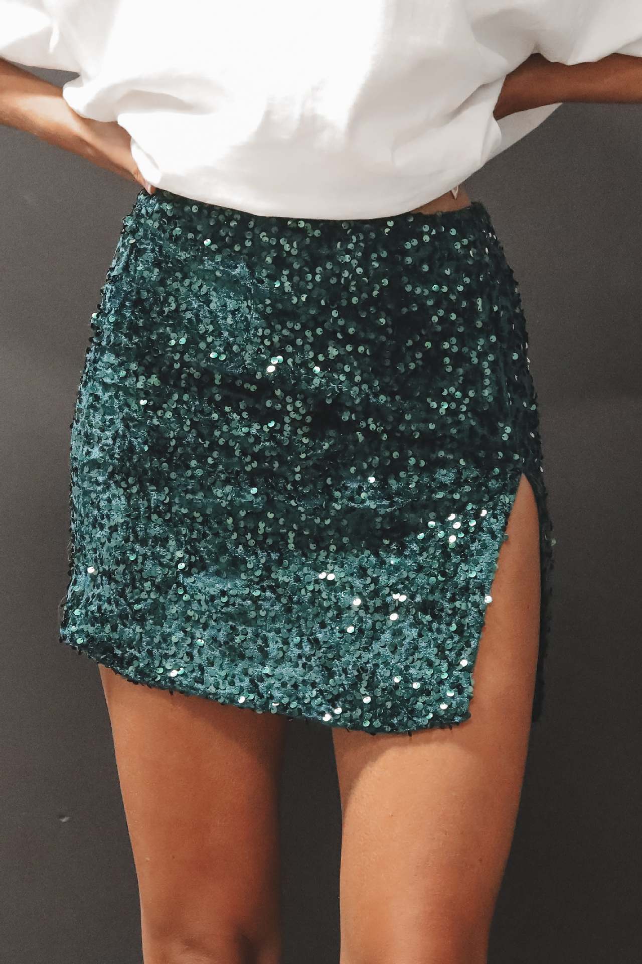 Sequined Glam Mini Skirt