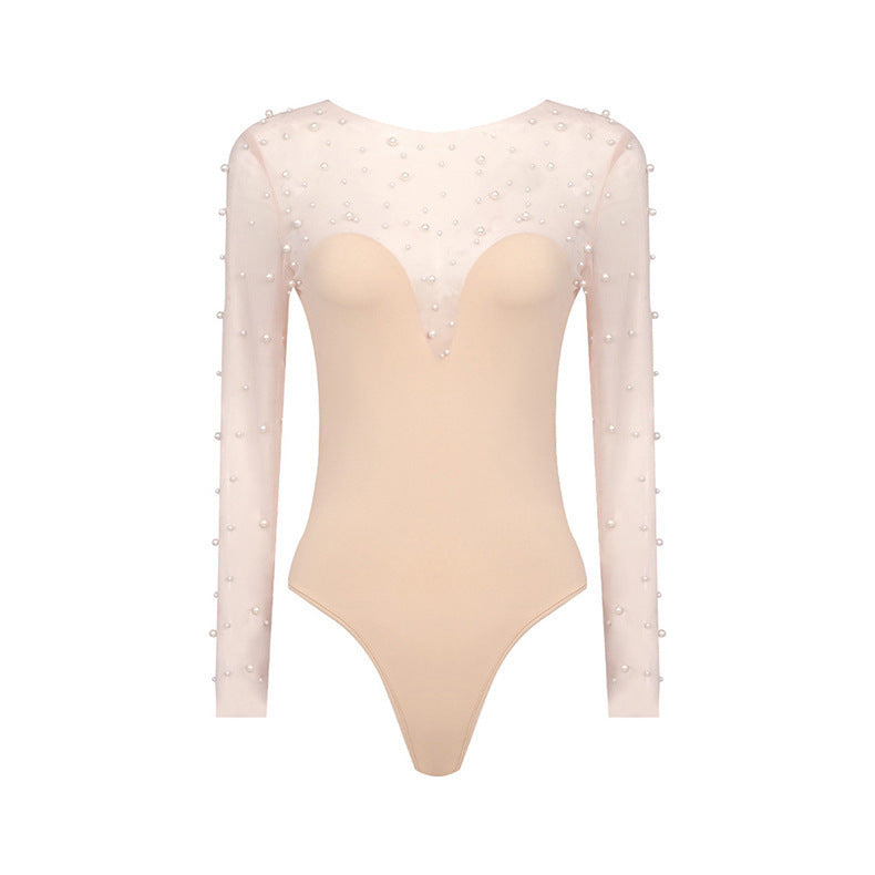 Mesh Top White Jumpsuit