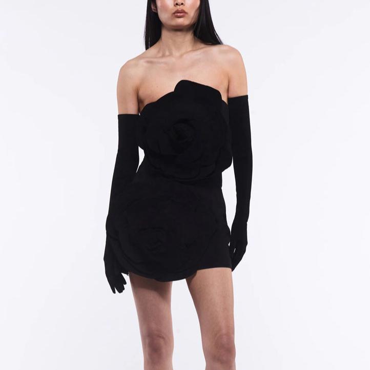 Bold Bloom Strapless Mini Dress