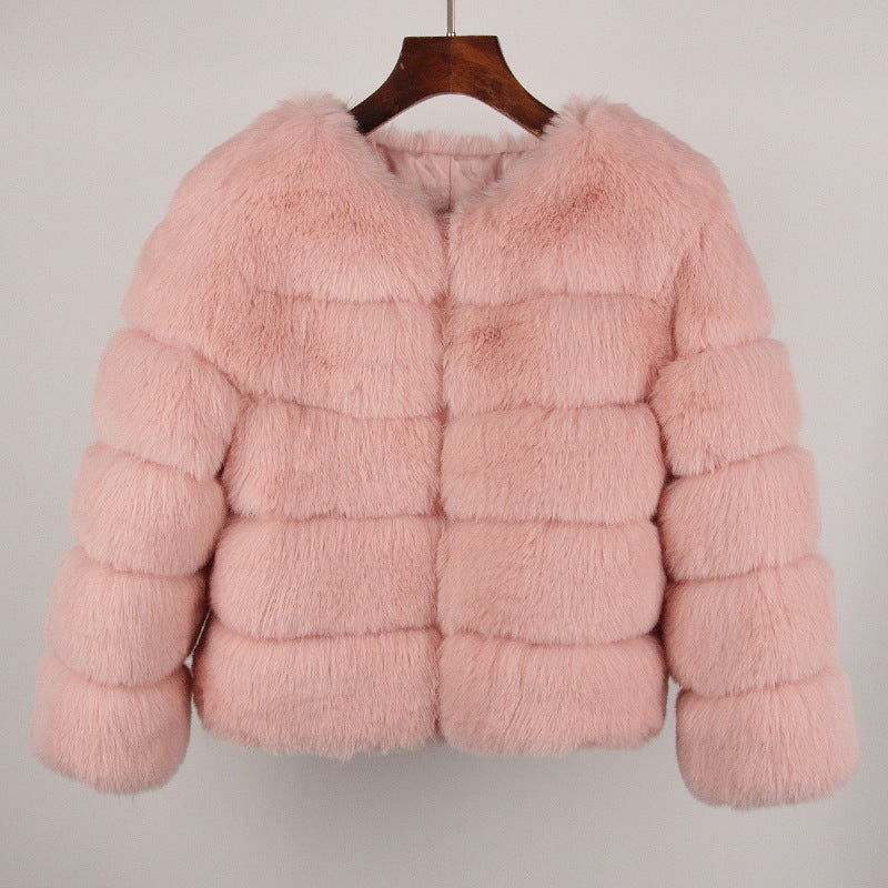 Elegant Fox Faux Fur Coat