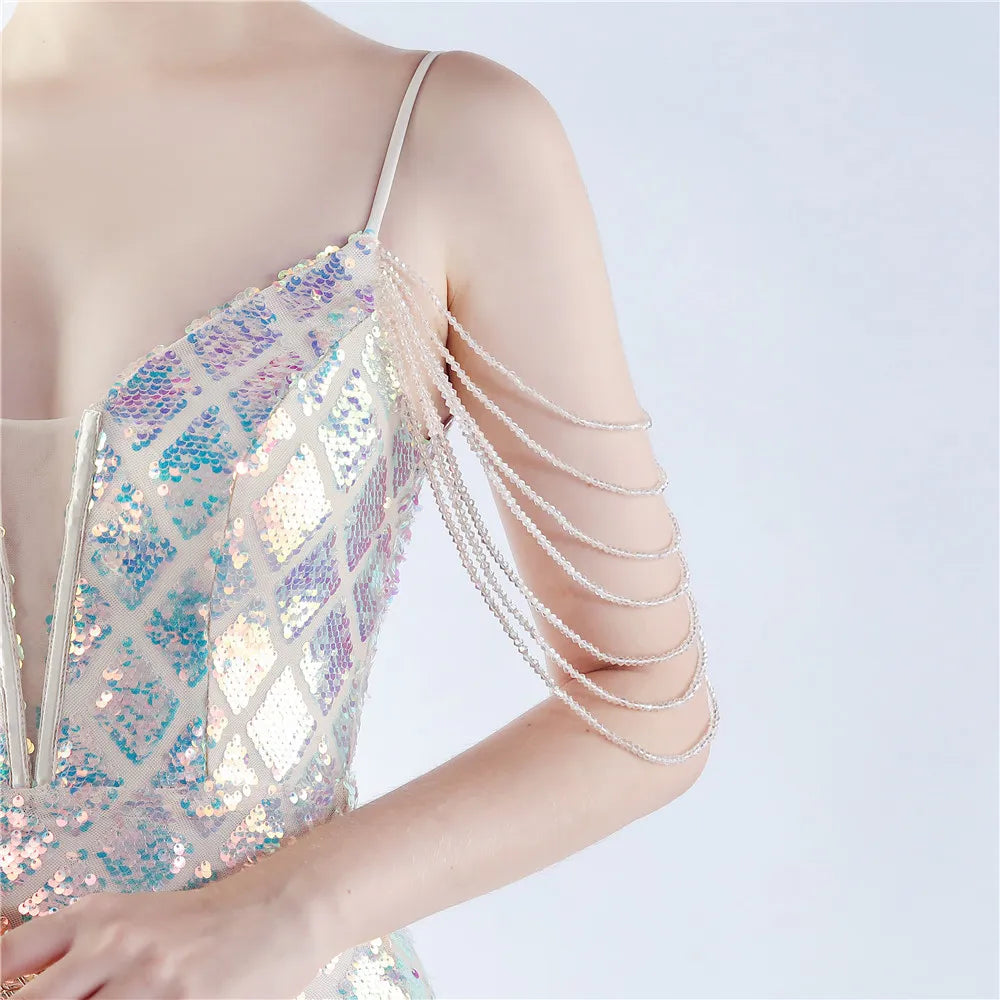 Fishbone Ratchet Sequin Dress