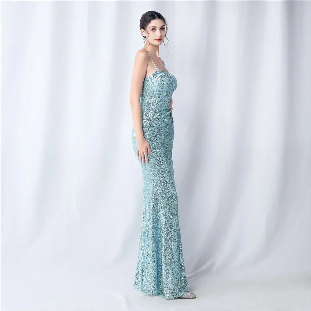 Sequin Side Slit Long Camisole