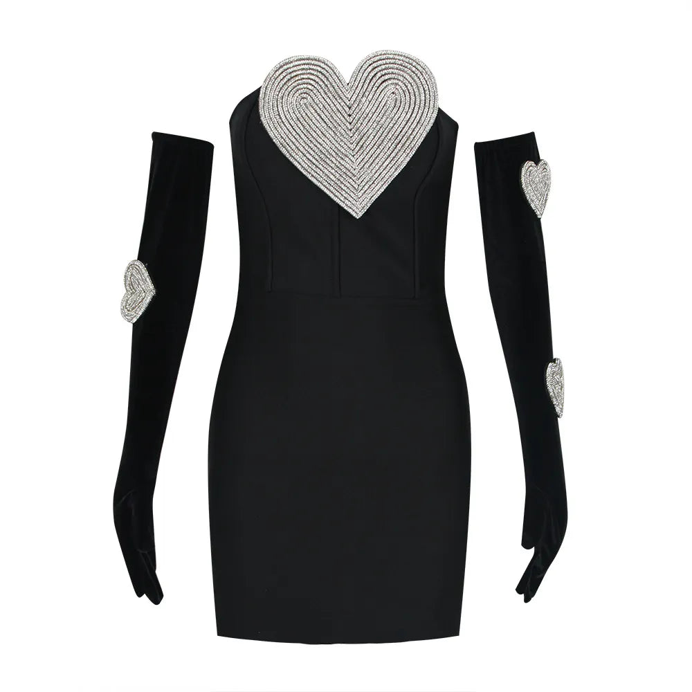 Glamorous Heart-Detail Evening Gown