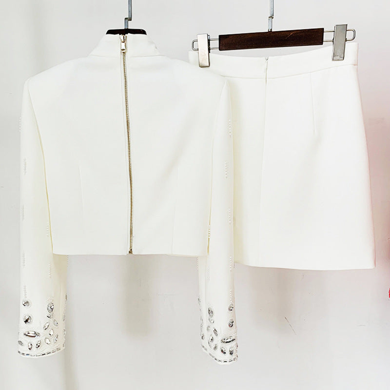 Diamond Inlaid Co-Ord Set with Mini Skirt