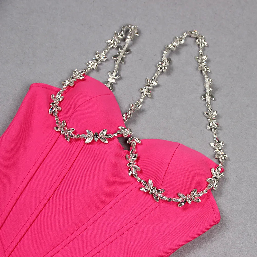 Embellished Strap Bodycon Dress