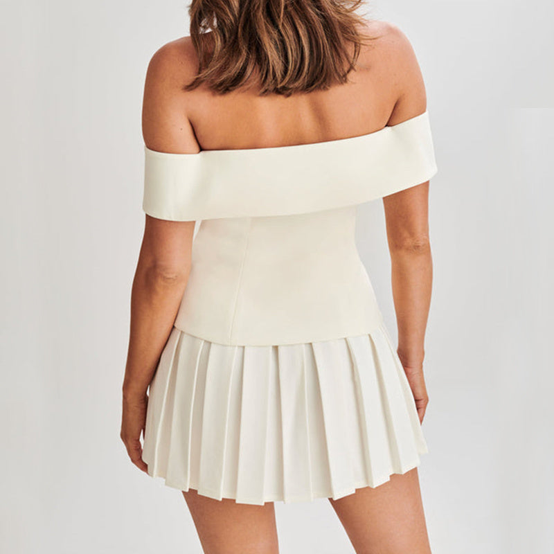 Double-breasted Off-shoulder Suit - Chiccharm