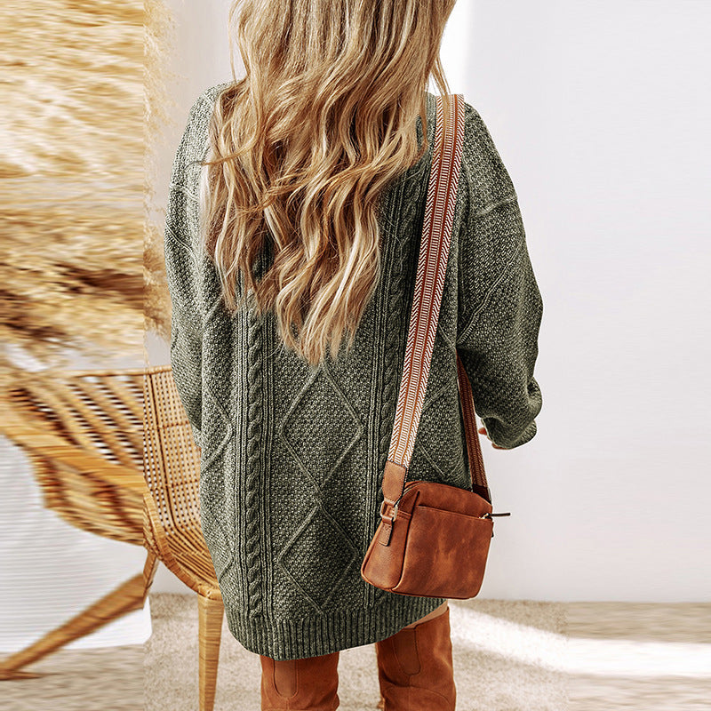 Cable Knit Oversized Sweater Dress