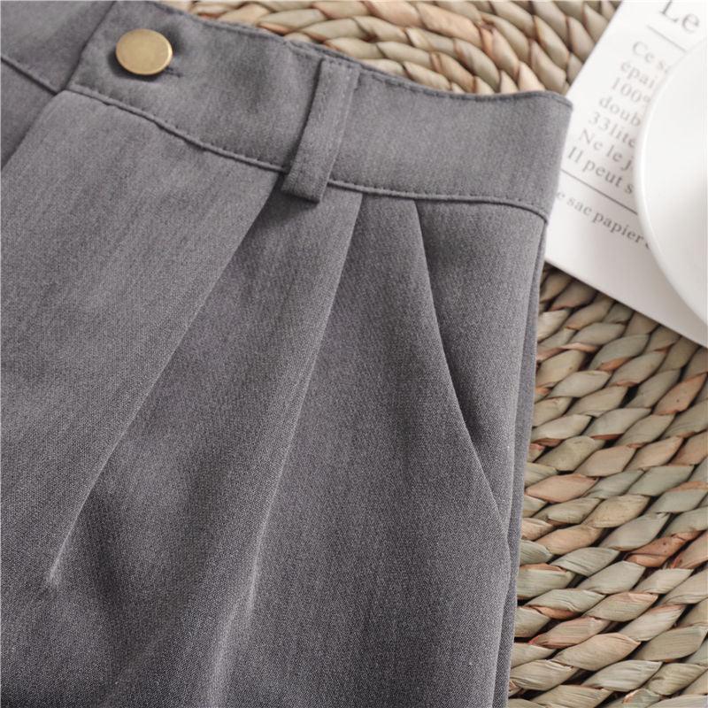 Solid Color Roll-up Wide-leg Casual Shorts - Chiccharm