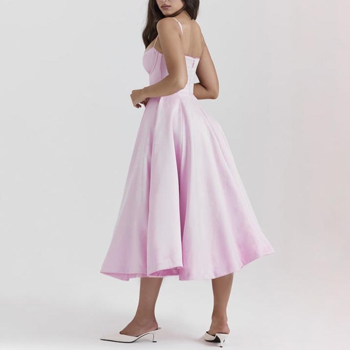 Chic Sweetheart Corset Midi Dress - Chiccharm