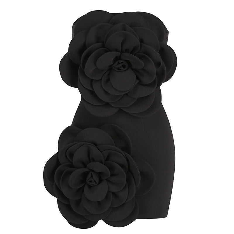 Bold Bloom Strapless Mini Dress