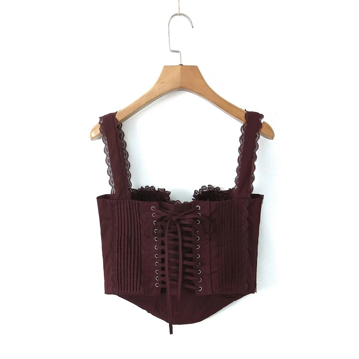 Lace-Trim Corset Style Top