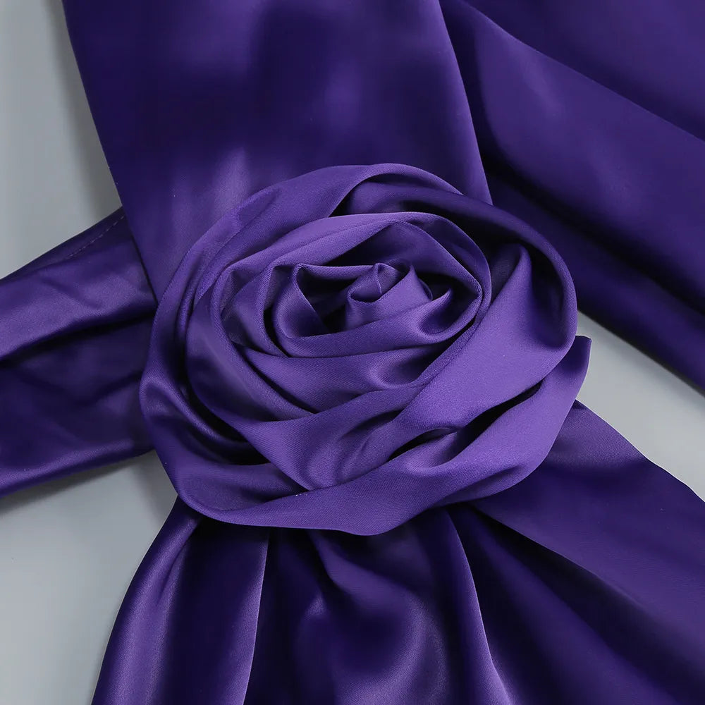 Amethyst Bloom Satin Gown