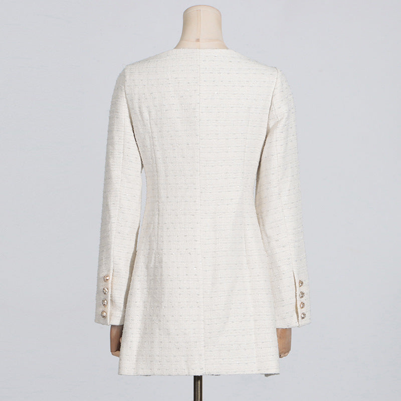 Off-shoulder Double-Breasted Blazer Dress - Chiccharm