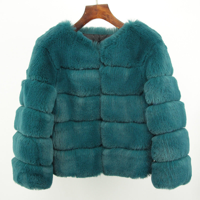 Elegant Fox Faux Fur Coat