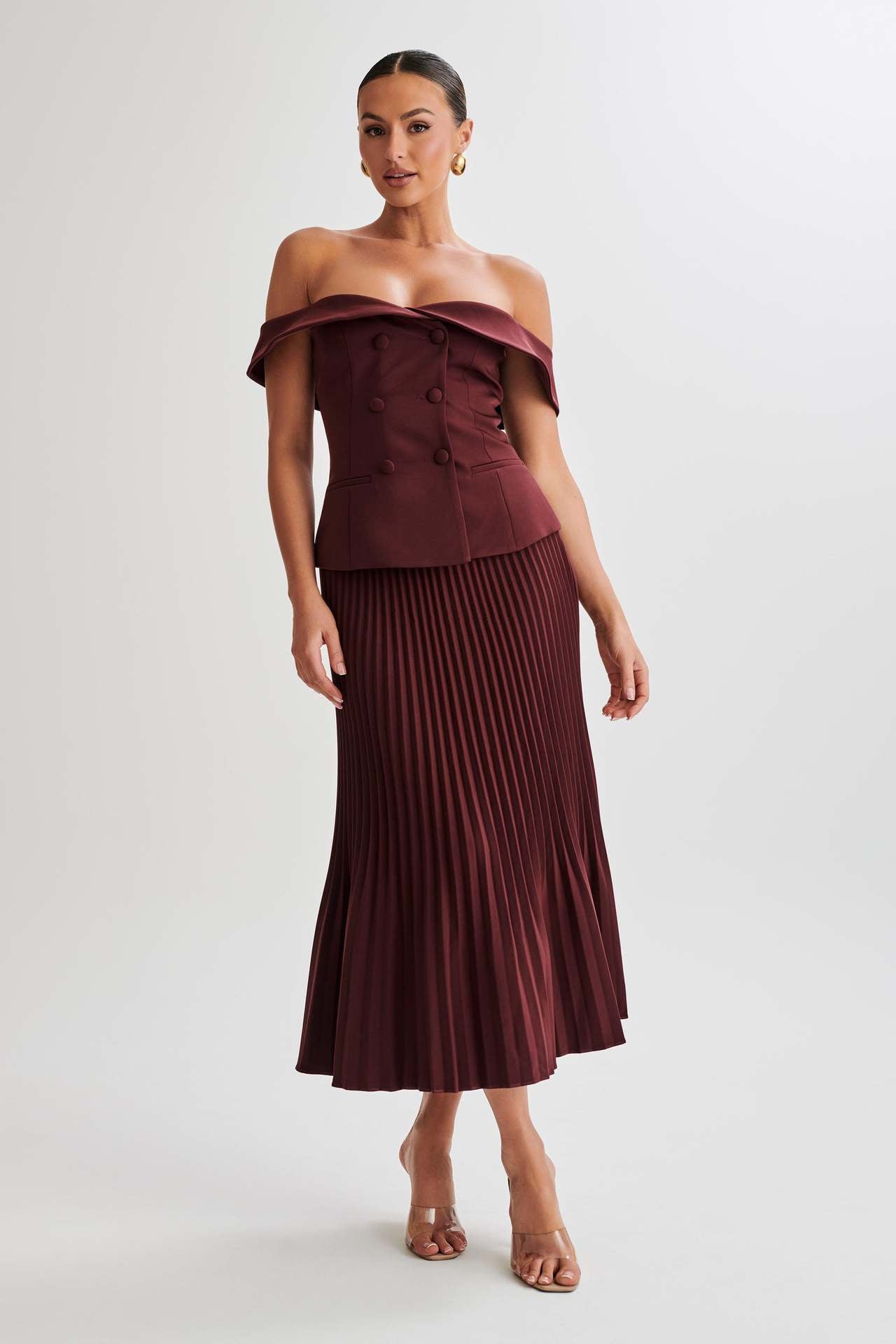 Elegant Pleated Midi Skirt