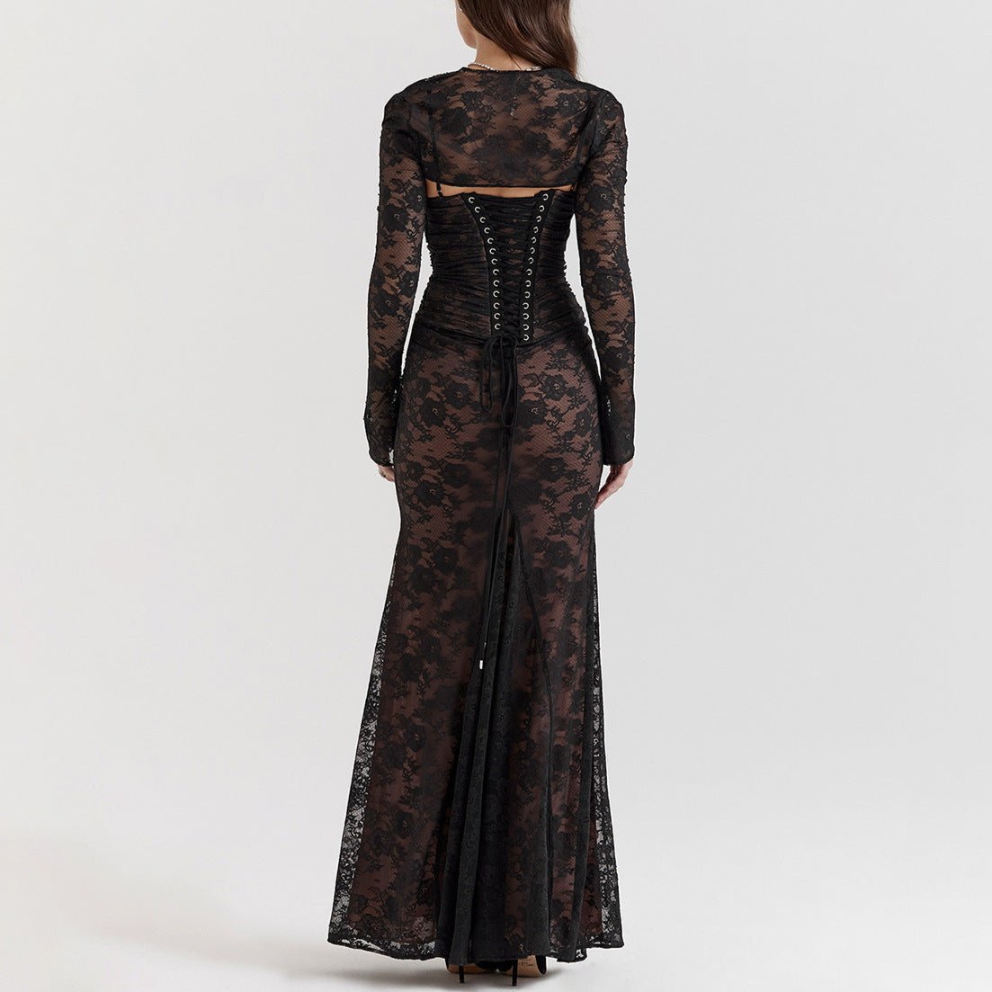 Long Sleeve Lace Maxi Dress - Chiccharm