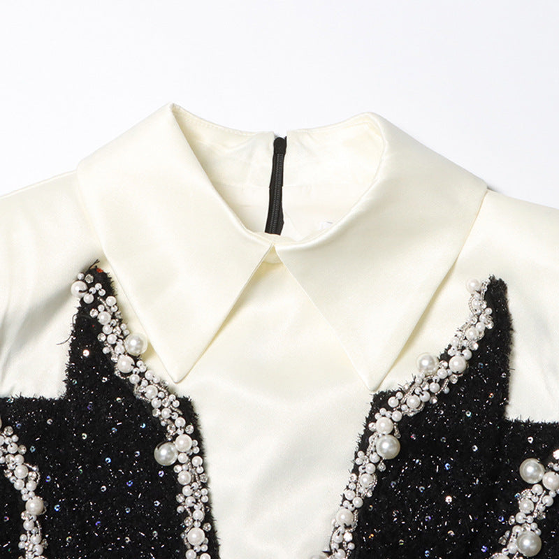 Pearl Embellished Blazer Dress