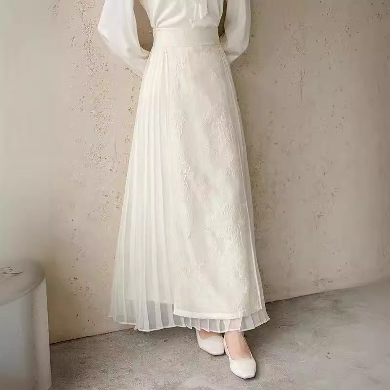 Artistic Pleated Textured Skirt
