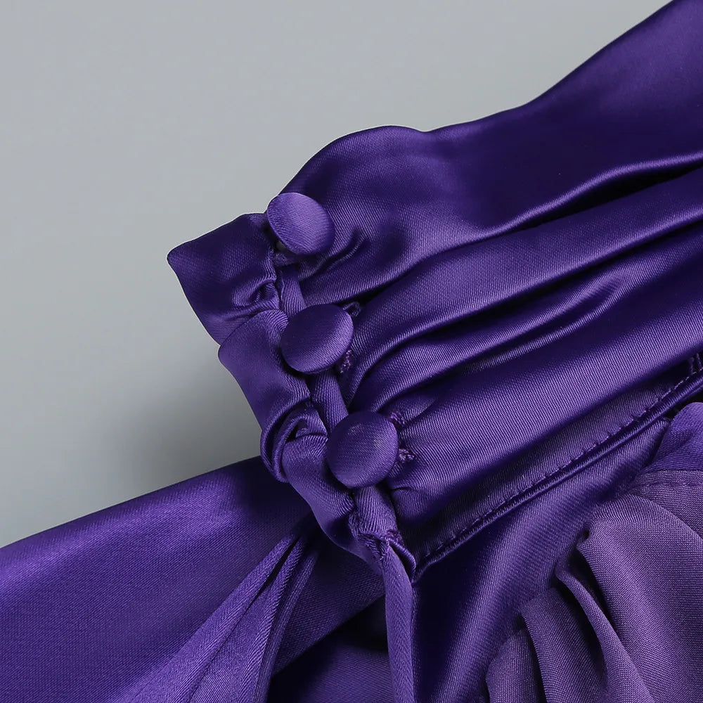 Amethyst Bloom Satin Gown