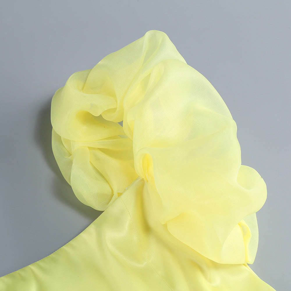 Ruffled Yellow Party Dress