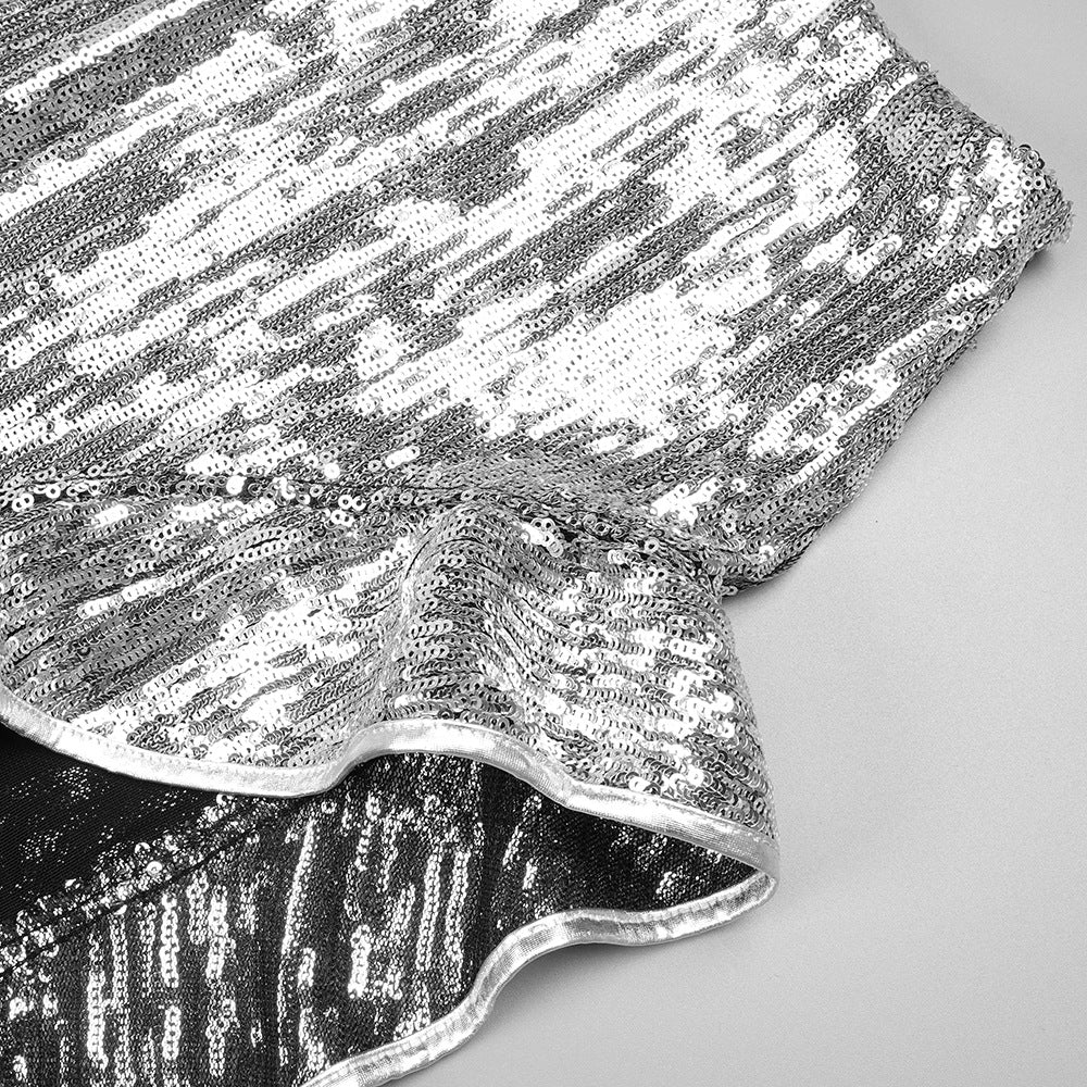 Ruffled Metallic Sequin Set