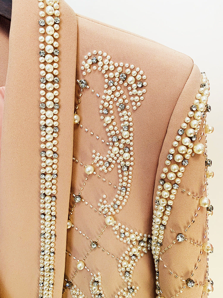 Hand-Embellished Blazer Dress with Intricate Detailing - Chiccharm