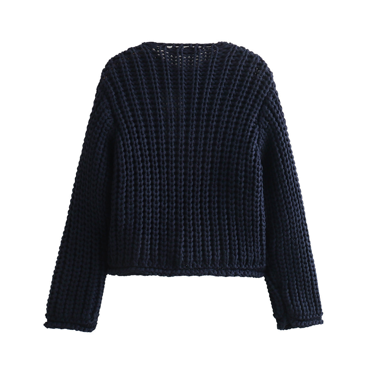 Thick-Knitted Short buttoned-Pullover