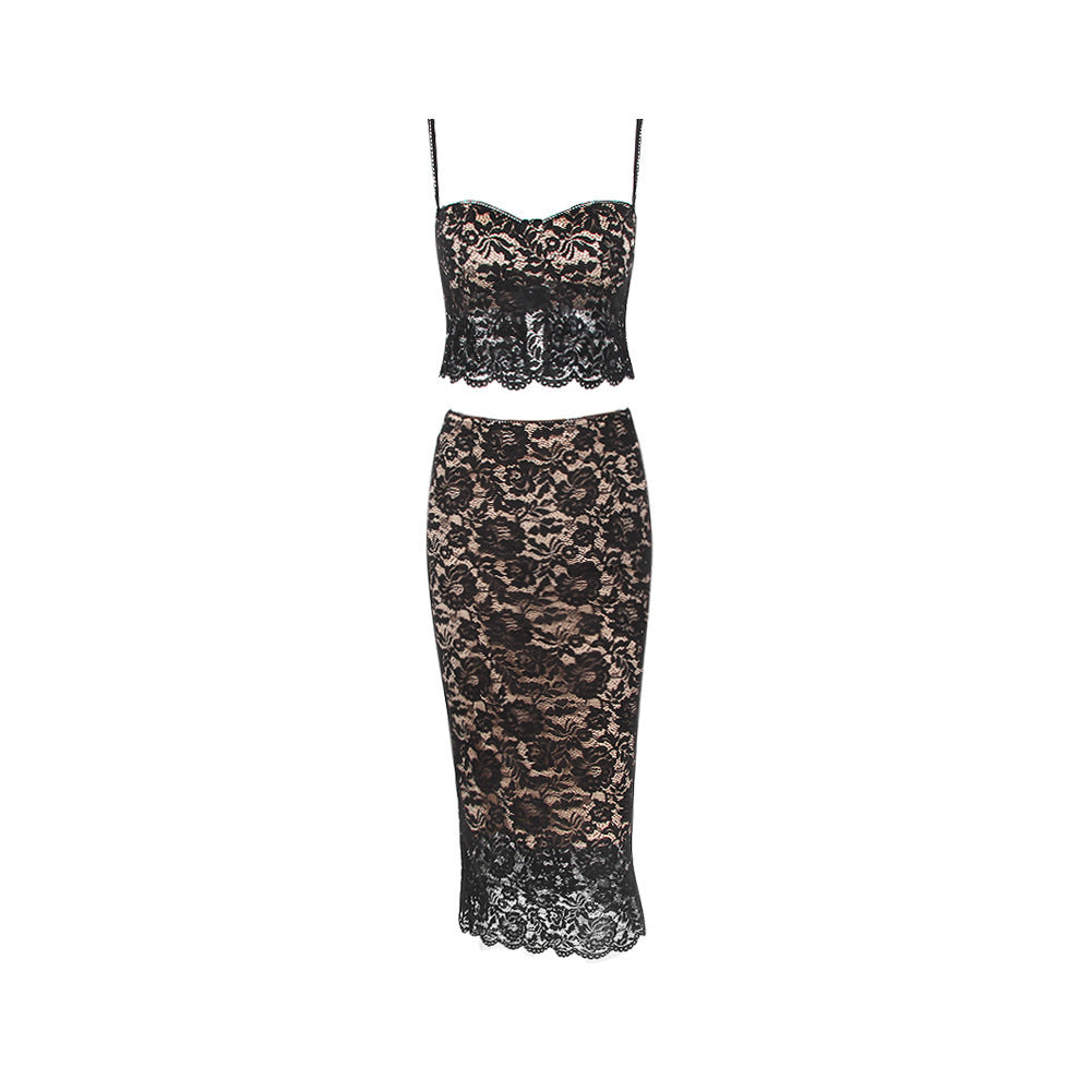 Lace Sling Slim Fit Two-piece Suit - Chiccharm