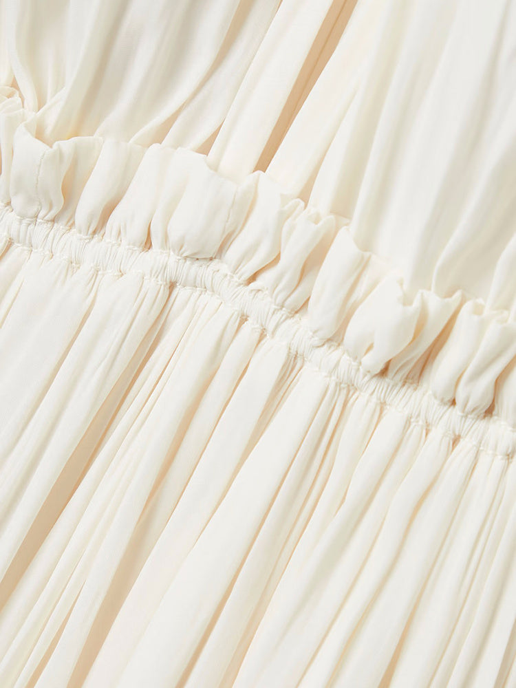 Flowing Ruffle Cape Cloak Dress