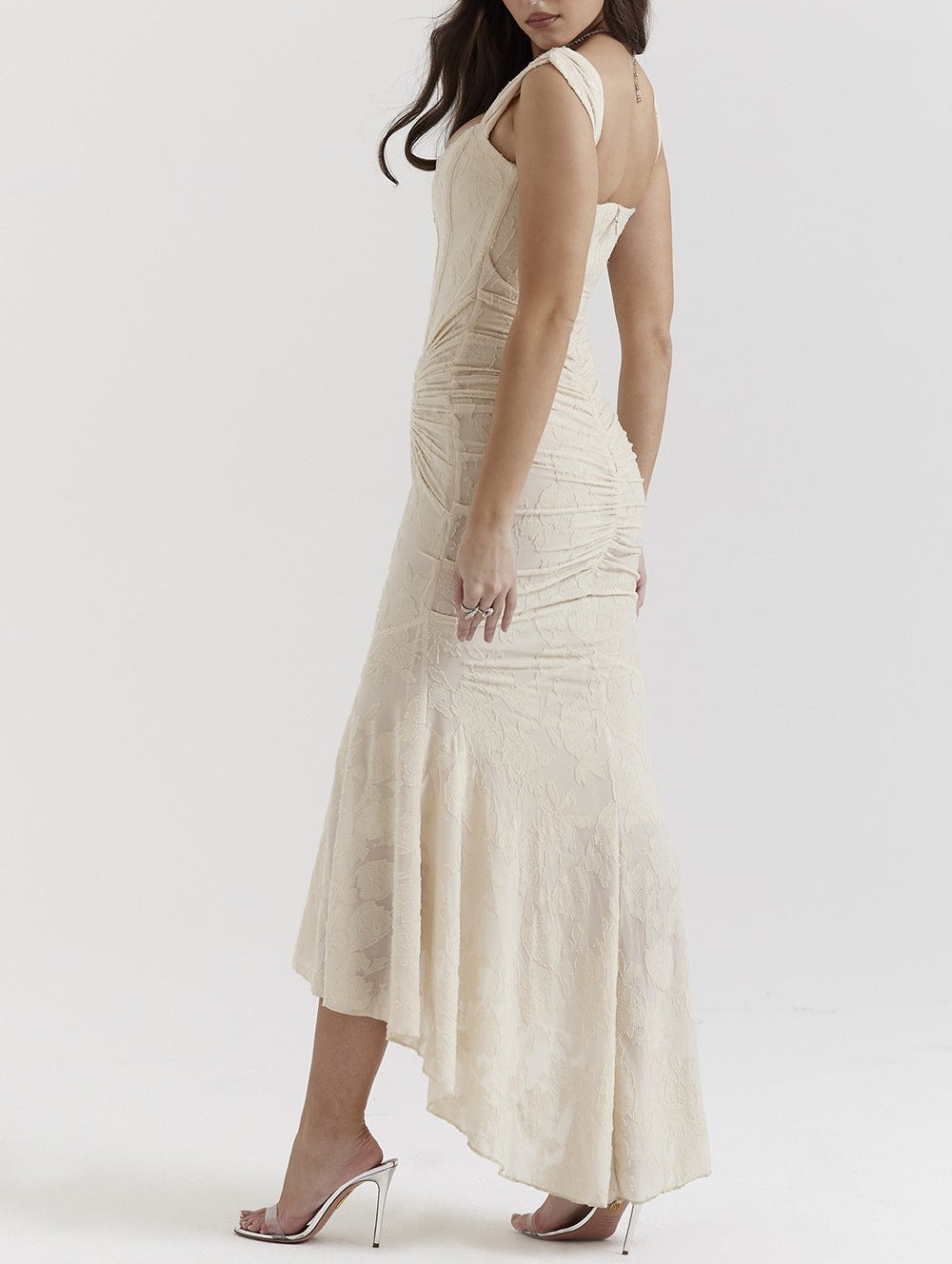 Off-Shoulder Floral Lace Bodycon Dress - Chiccharm
