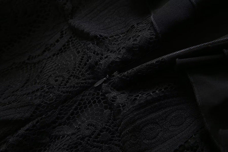 Layered Ruffle Lace Midi Dress - Chiccharm