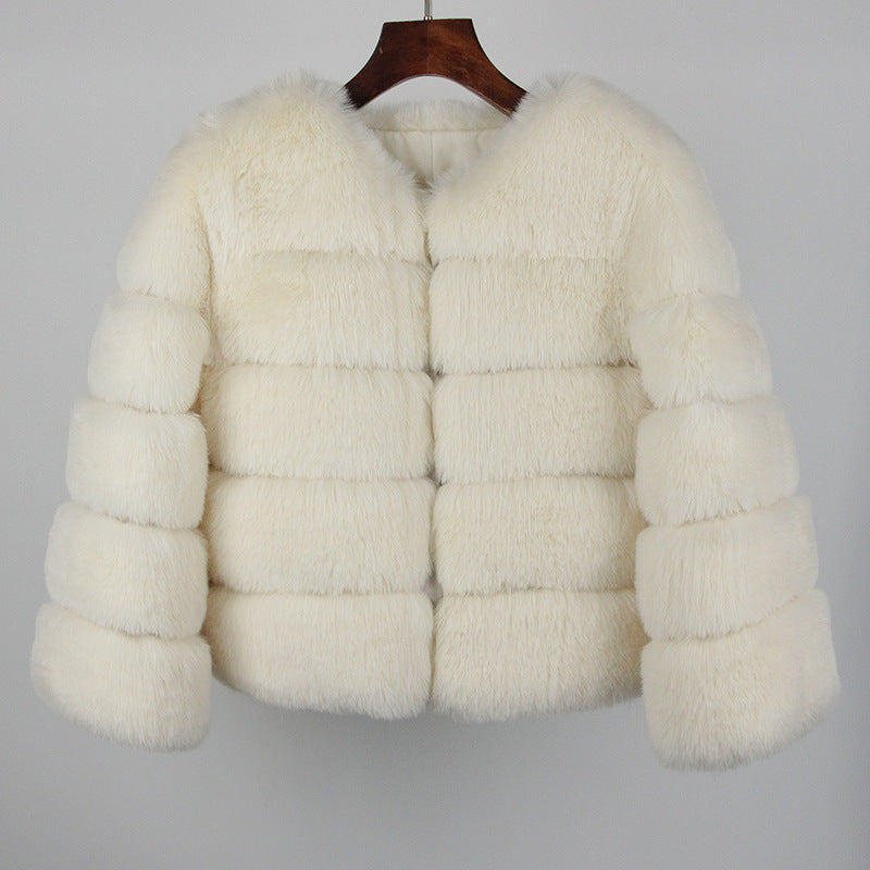 Elegant Fox Faux Fur Coat