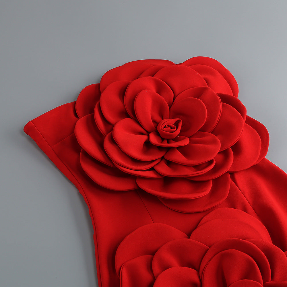 Bold Bloom Strapless Mini Dress