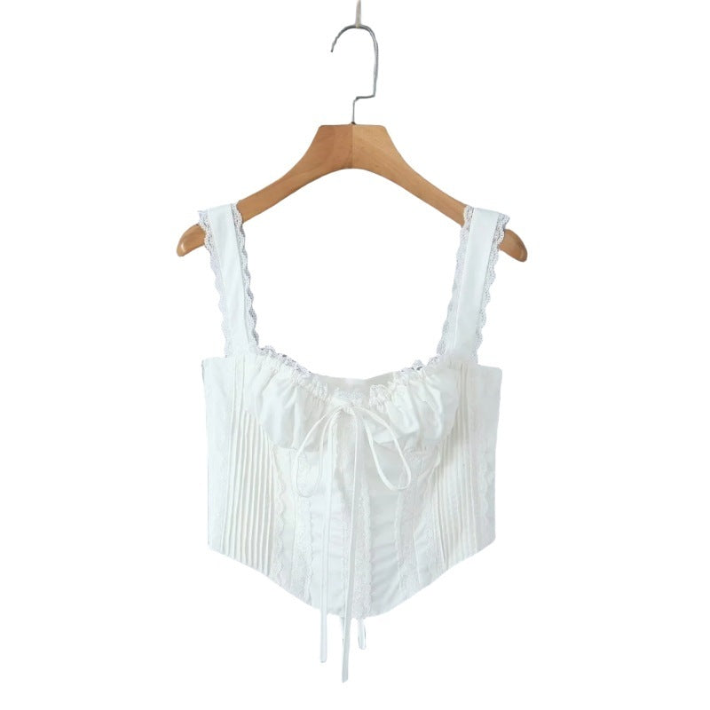 Lace-Trim Corset Style Top