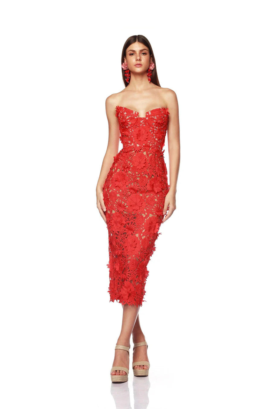 Lace Banquet Red Dress