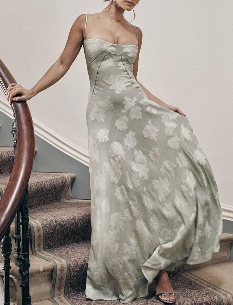 Floral Mesh Maxi Dress - Chiccharm