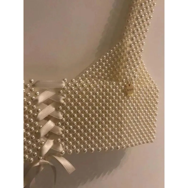 Pearl Beaded Crop Top
