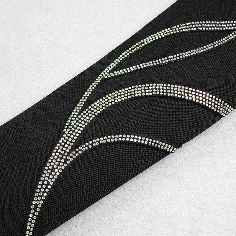 Embellished Plunge High-Slit Gown