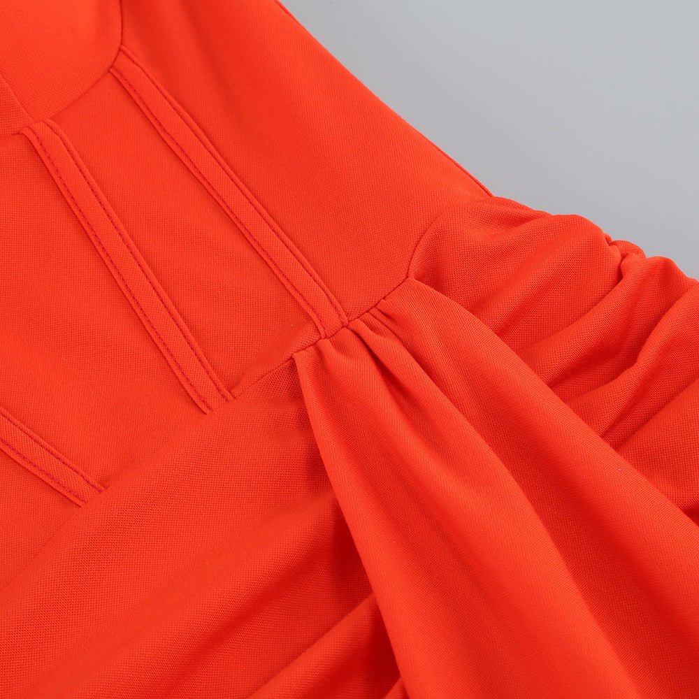 Draped Bustier Maxi Dress with Thigh-High Split - Chiccharm