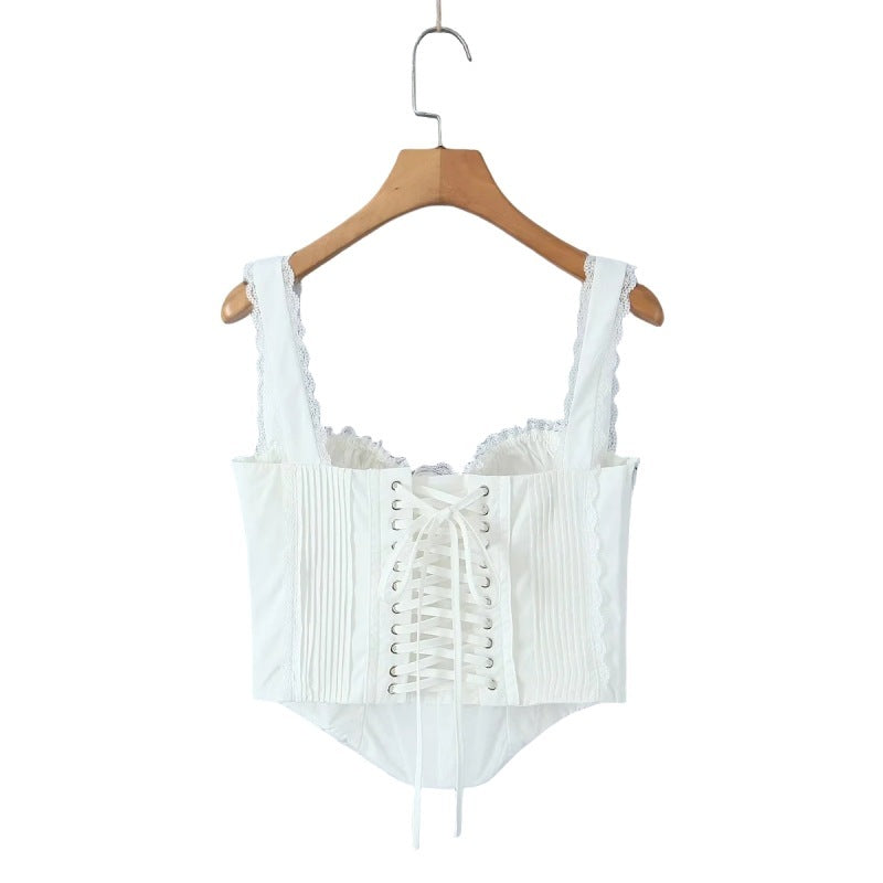 Lace-Trim Corset Style Top