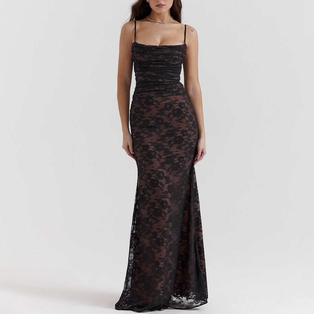 Long Sleeve Lace Maxi Dress - Chiccharm
