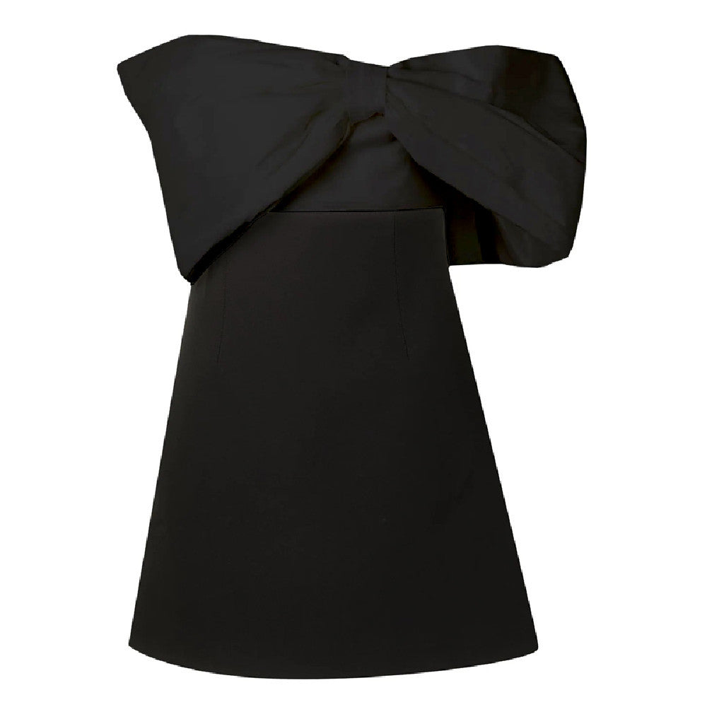 Chic Off-Shoulder Mini Dress with Bow Detail - Chiccharm
